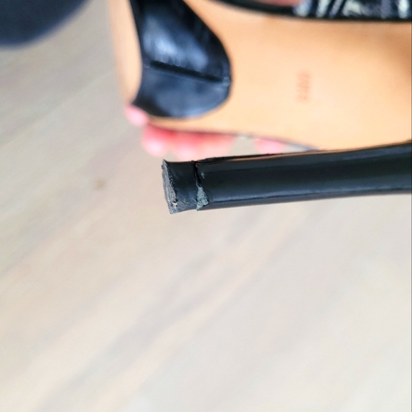 Via Spiga Zebra Print Satin Sling Back Heels Platform Size 8 1/2M - Picture 15 of 15